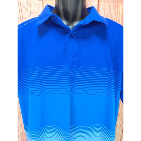Under Armour Mens HeatGear Blue Gradient Polo XL - Picture 3 of 9